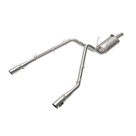 Afe Stainless Steel, With Muffler, 3 Inch Pipe Diameter, Single Exhaust With Dual Exit, Split Rear Exit 49-32083-P